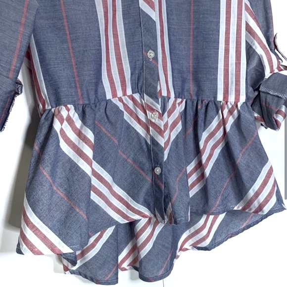 NWOT Love Notes Button Up Striped Top - Picture 5 of 8